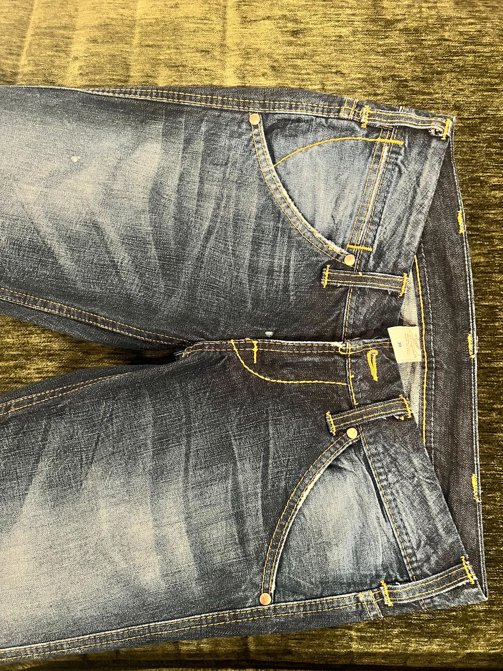 True Religion Men's Distressed Bootcut Jeans in Dark Blue